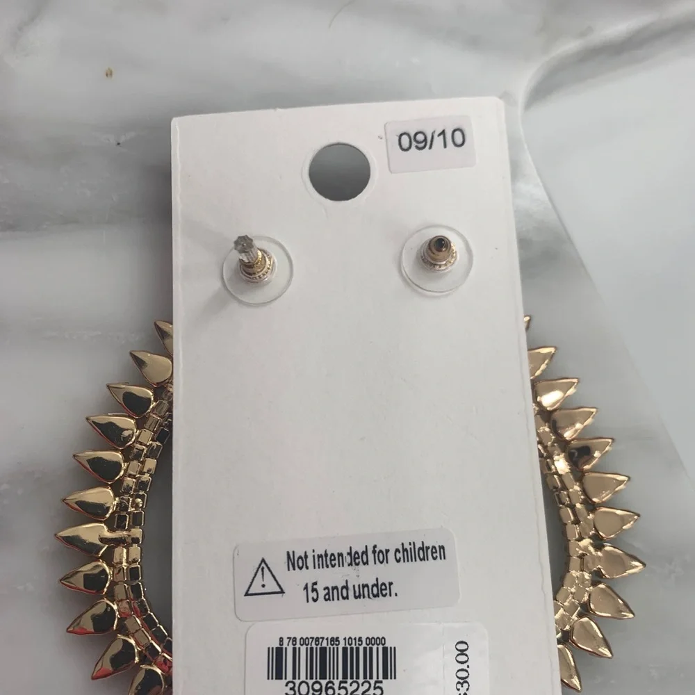 New Express Teardrop Earring rainbow ombre colorful round rhinestone gold - Picture 4 of 5